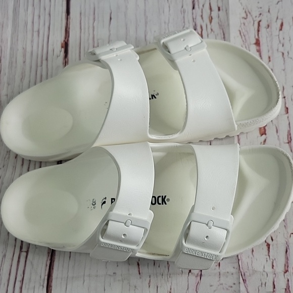 Birkenstock White Double Strap Sandals Women's Size 7.5 - Picture 8 of 9